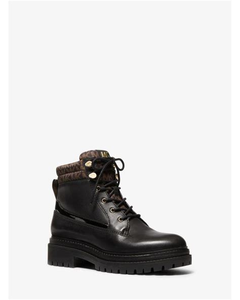 michael michael kors turner leather and logo boot|Michael Kors Turner Leather and Logo Boot.